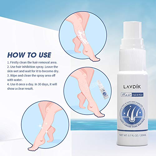 Anself Spray supresor de cabello 20ml Spray inhibidor de cabello Depilación sin dolor e irritación Adecuado tanto para hombres como para mujeres