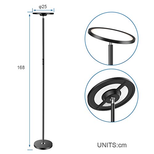 Anten LED Lámpara de Pie Regulable, WiFi Inteligente Luz de Pie Salon Multicolor Funciona Compatible Alexa/Google Home, 25W RGB Regulable y Blanco Cálido a Frío