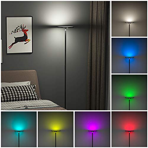 Anten LED Lámpara de Pie Regulable, WiFi Inteligente Luz de Pie Salon Multicolor Funciona Compatible Alexa/Google Home, 25W RGB Regulable y Blanco Cálido a Frío