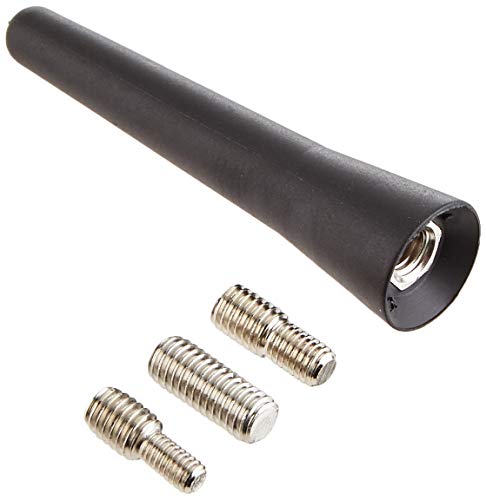 Antena aérea corta universal para coche, 65 mm, de fibra de carbono, color negro