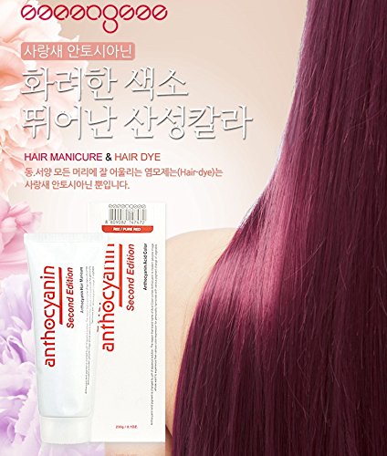 Anthocyanin Hair Manicure Color 230g (P05 GRAY PINK) - Tinte de Pelo Semi Permanente - Color del Tentador - Protección UV - Proteína Vegetal