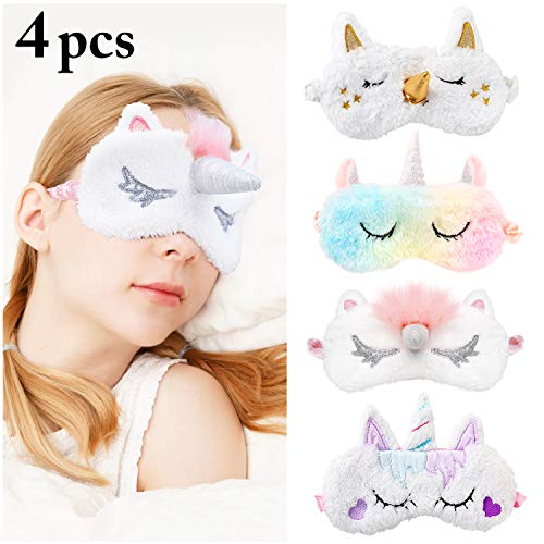 Antifaz para Dormir, ZOYLINK 3 Piezas Mascara para Dormir Antifaz Unicornio Antifaces Máscara para Niños,Niñas, Mujeres Mascara de Ojos (4pack)