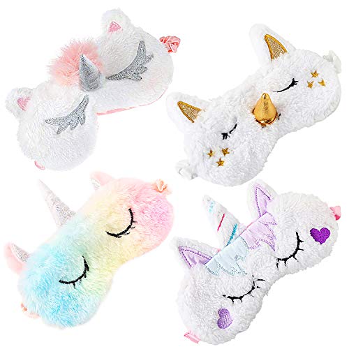 Antifaz para Dormir, ZOYLINK 3 Piezas Mascara para Dormir Antifaz Unicornio Antifaces Máscara para Niños,Niñas, Mujeres Mascara de Ojos (4pack)