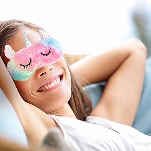 Antifaz Unicornio BESTZY 2 piezas Máscara para Dormir Unicornio Antifaz para Dormir para Niñas Travel Eye Cover