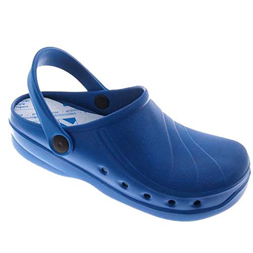 Anyovi Zueco Trabajo con Certificado(homologado),Transpirable,Suela Antideslizante - Unisex-Adulto Talla: 36 Color: Azul