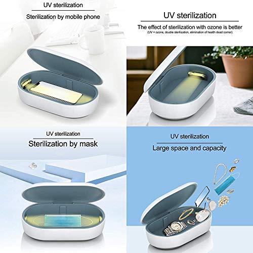 AONCO UV Sanitizer para teléfono, esterilizador de ozono portátil inalámbrico esterilizador de aromaterapia desinfección Caja de luz UV Teléfono, reloj, brocha de maquillaje, limpiador de joyas
