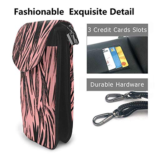 AOOEDM Zebra Skin Tribes Fashion Pequeño monedero para teléfono celular Bolso de hombro multiusos Cartera