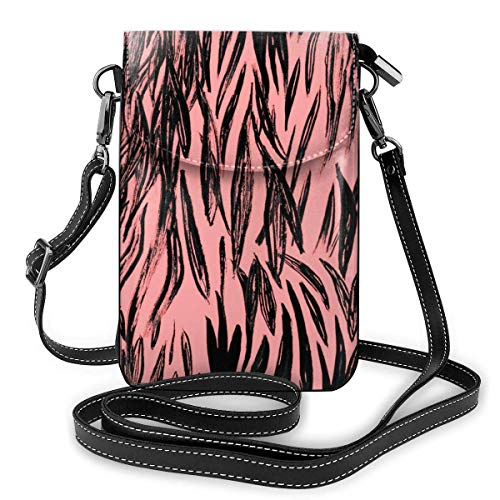 AOOEDM Zebra Skin Tribes Fashion Pequeño monedero para teléfono celular Bolso de hombro multiusos Cartera