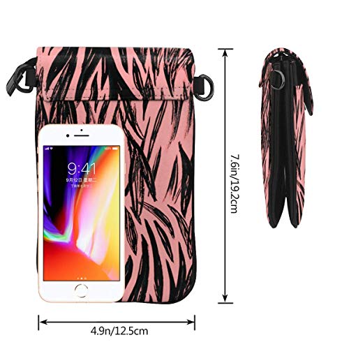 AOOEDM Zebra Skin Tribes Fashion Pequeño monedero para teléfono celular Bolso de hombro multiusos Cartera