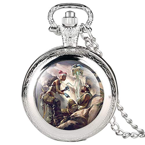 Apex Online Games Series - Reloj de bolsillo para hombre, diseño creativo de doble cubierta para niños, reloj de bolsillo digital árabe para amigos