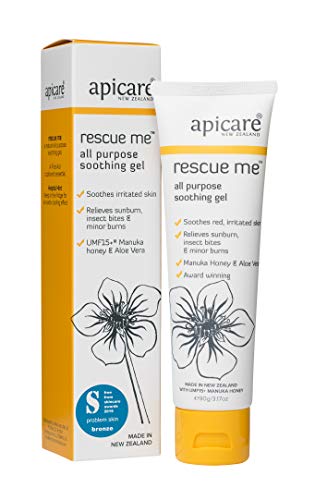 Apicare Manuka miel natural cosmética sin aditivos peligrosos con alto porcentaje de miel de Manuka (Gel Rescue Me Manuka & Aloe Vera para piel de 90 ml)