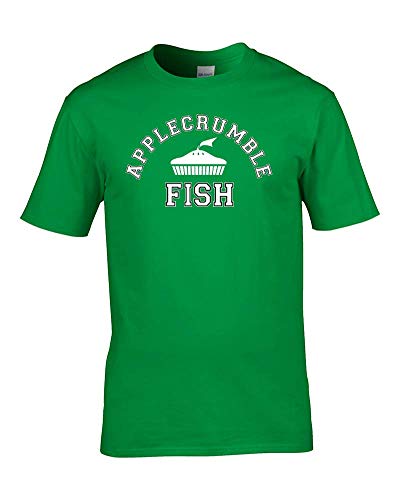 Applecrumble & Fish 1 – Camiseta para hombre con etiqueta de moda parody, tonto, divertido