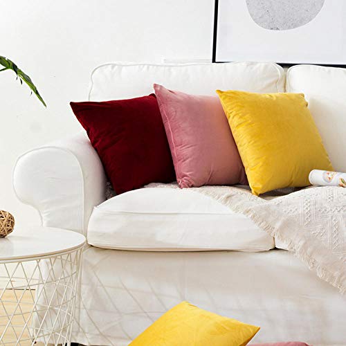 AQGELBZ Nordic Hug Pillowcase Square Velvet Cushion Sofa Living Room Cushion Pillow@Fragrant Yellow_30*50 Pillowcase Without Core