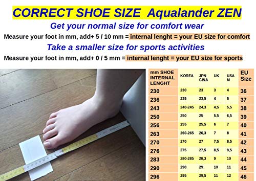 Aqualander Zen Beach or Water Shoes: Orange Fluo - EU Size: 43 (276mm): Walk & Dive & Swimm Seamlessly