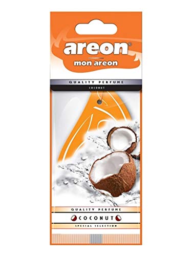 AREON Mon Ambientador de coche para colgar, furgoneta, camión, camper, hogar, oficina, baño, gimnasio, armario, cajones (Coco, paquete de 6)