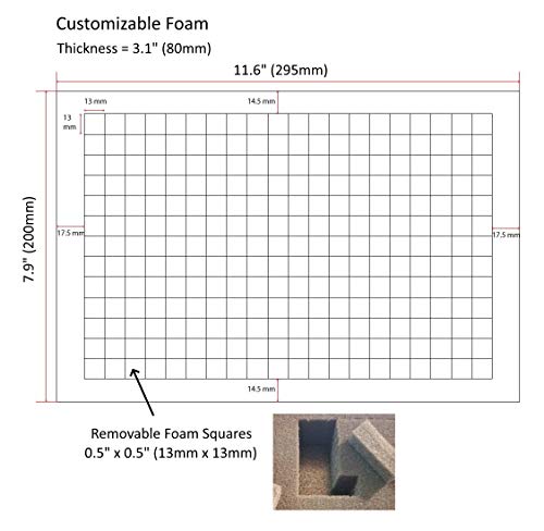 Argento Estuche 2 en 1 para miniaturas, modelos, dados, martillo de guerra, DND, mazmorras y dragones, mesa, RPG, espuma en miniatura, bolsa en miniatura, Caja de almacenamiento para dados