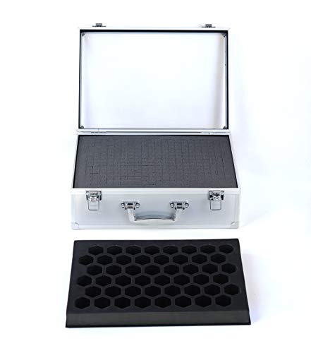 Argento Estuche 2 en 1 para miniaturas, modelos, dados, martillo de guerra, DND, mazmorras y dragones, mesa, RPG, espuma en miniatura, bolsa en miniatura, Caja de almacenamiento para dados