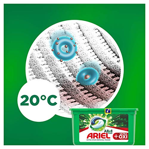 Ariel Todo En Uno Pods +OXI Detergente En Cápsulas 14 Lavados, Con Lavado A 20 °C Y Perfume Duradero