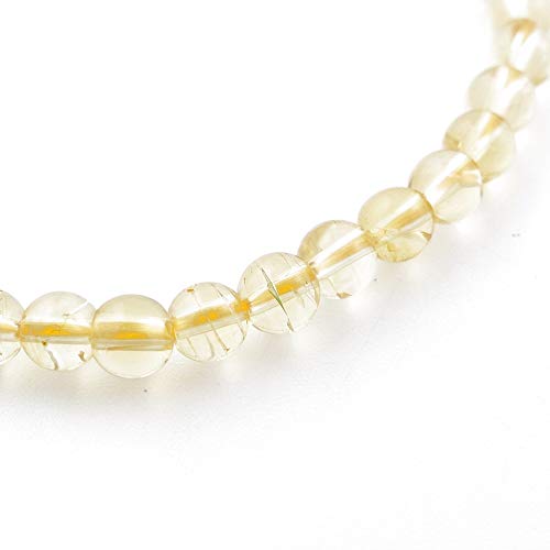 ARITZI - Pulsera elástica de Bolas de 4 mm en Mineral Natural de Citrino