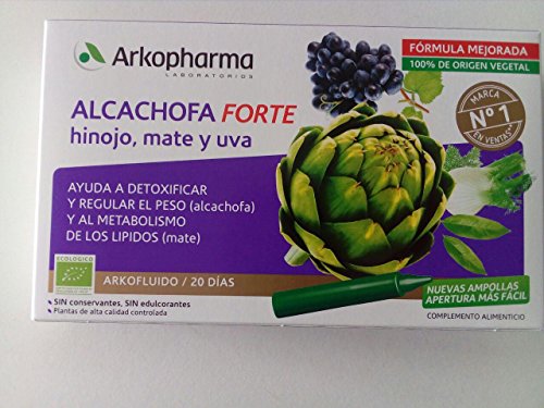 Arkopharma - Alcachofa FORTE Con Hinojo, Mate Y Uva, 20 botellas