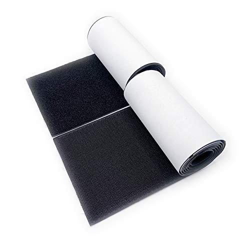 Arlent 1 metros de largo gancho y bucle autoadhesivas - Conjunto de 100 mm con pegamento espalda tejido de nailon estilo de velcros Cierre Negro