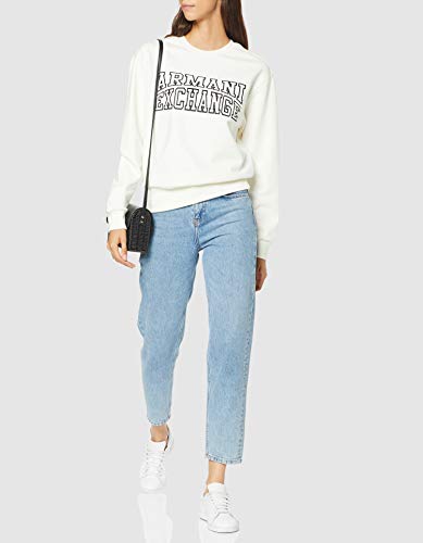 Armani Exchange 90' Style Sudadera, Blanco (Off White 1100), Small para Mujer