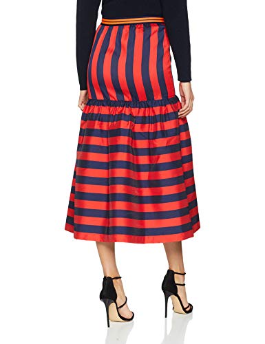 Armani Exchange Coloured Falda, Azul (Stripes Blue M/Rouge 6563), 46 (Talla del Fabricante: 8) para Mujer