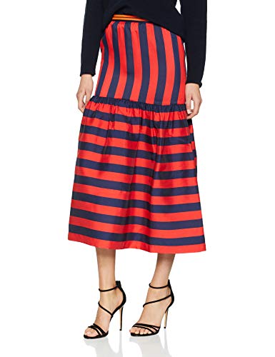 Armani Exchange Coloured Falda, Azul (Stripes Blue M/Rouge 6563), 46 (Talla del Fabricante: 8) para Mujer