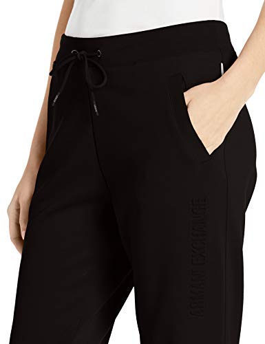 Armani Exchange Double Knit, Side Logo Pantalones de Deporte, Negro (Black 1200), 44 (Talla del Fabricante: Large) para Mujer