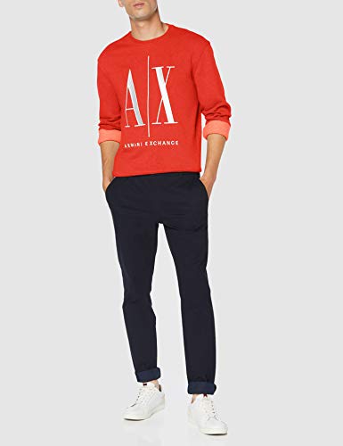 Armani Exchange Icon Sweat Sudadera, Rojo (Absolute Red 1400), Medium para Hombre