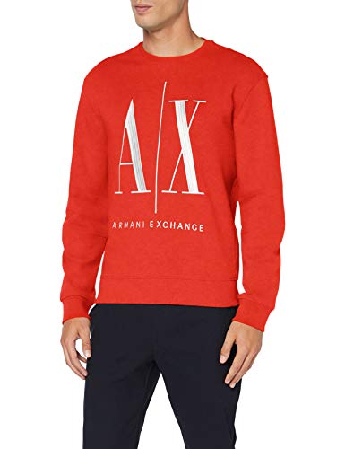 Armani Exchange Icon Sweat Sudadera, Rojo (Absolute Red 1400), Medium para Hombre