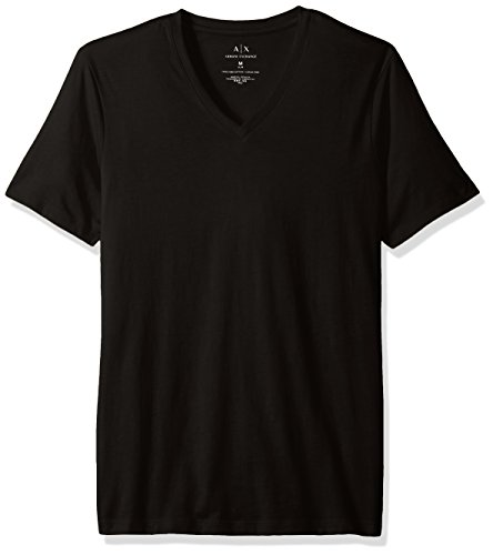 Armani Exchange Pima Cotton V-Neck Camiseta, Negro (Black 1200), X-Large para Hombre