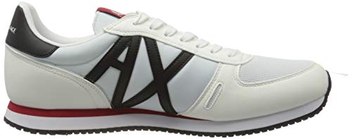 Armani Exchange Retro Running Sneakers, Zapatillas para Hombre, Blanco (Op.White+Black K488), 42 EU