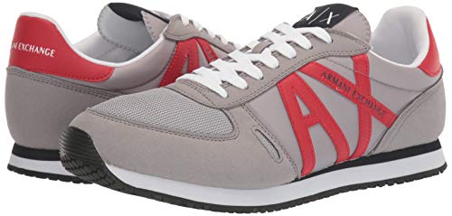 Armani Exchange Retro Running Sneakers, Zapatillas para Hombre, Gris (Alloy+Red D289), 41 EU