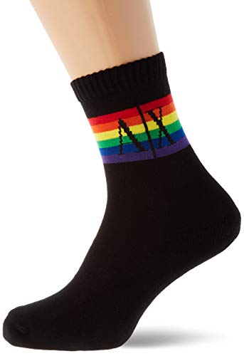 Armani Exchange Short Socks, Black, One Size para Mujer
