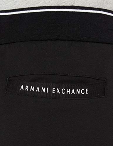 Armani Exchange Stretch French Terry Pantalones de Deporte, Negro (Black 1200), 46 (Talla del Fabricante: X-Small) para Hombre