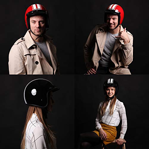 ARMOR Helmets AV-47 Casco Moto Demi Jet, DOT certificado, Bolsa de transporte, Multicolor/Italy, S (55-56cm)