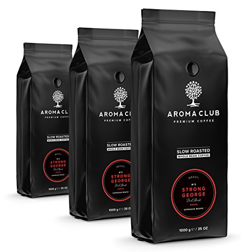 Aroma Club Café en Grano 1kg - Dark Roast Strong George – Café Brasil Tueste Lento – Certificación Carbono Neutro