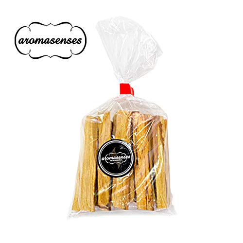 AROMASENSES Palo Santo Sagrado De Perú, 100% Natural, Bursera Graveolens, 100 Gramos, Limpiador de Energías .-Corte Artesanal
