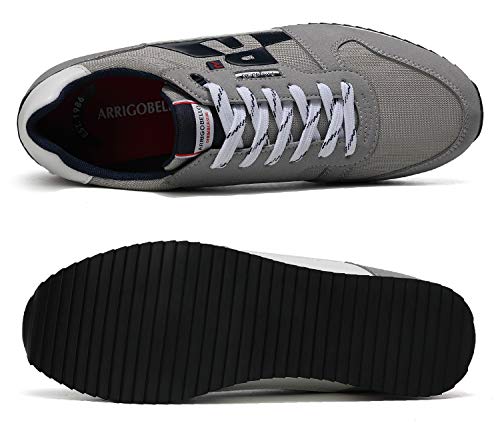 ARRIGO BELLO Zapatillas Deportivas Hombre Running Zapatos Vestir Casual Transpirables Sneakers Gimnasio Correr Tamaño 40-46 (45 EU, Gris)
