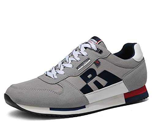 ARRIGO BELLO Zapatillas Deportivas Hombre Running Zapatos Vestir Casual Transpirables Sneakers Gimnasio Correr Tamaño 40-46 (45 EU, Gris)