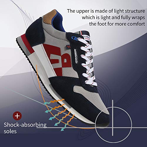 ARRIGO BELLO Zapatillas Deportivas Hombre Running Zapatos Vestir Casual Transpirables Sneakers Gimnasio Correr Tamaño 40-46 (46 EU, Gris)