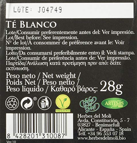 Artemisbio Te Blanco Fair Trade Eco Bolsitas 20 Filtros 400 g