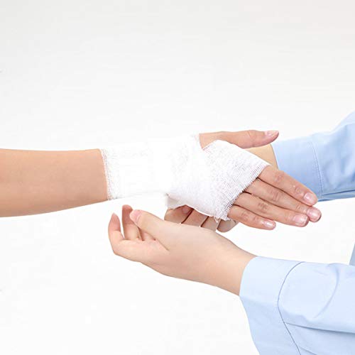 Artibetter 3 rollos de gasa elástica conforme a los rollos de vendaje de grado médico primeros auxilios estériles