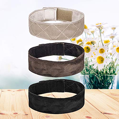 Artibetter 3pcs velvet facial venda elástica Hairband con sujetador para Yoga SPA baño maquillaje deporte (negro + Beige + café)