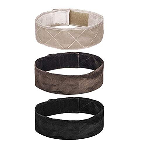 Artibetter 3pcs velvet facial venda elástica Hairband con sujetador para Yoga SPA baño maquillaje deporte (negro + Beige + café)