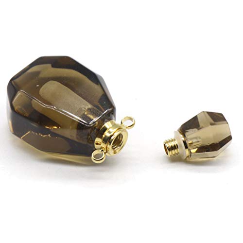 Artibetter Collar de Bricolaje Botella con Cadena de Cristal Botella de Deseos Encanto de La Joyería Mini Perfume Viales de Aceite Esencial Colgante Botella Decorativa para Artesanías (Marrón Claro)