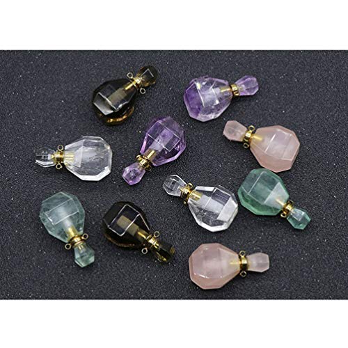 Artibetter Collar de Bricolaje Botella con Cadena de Cristal Botella de Deseos Encanto de La Joyería Mini Perfume Viales de Aceite Esencial Colgante Botella Decorativa para Artesanías (Marrón Claro)