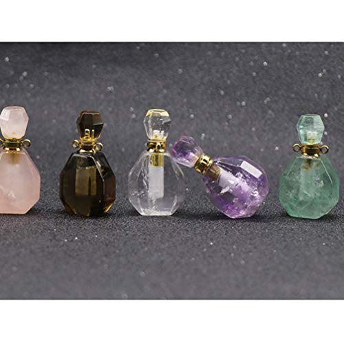 Artibetter Collar de Bricolaje Botella con Cadena de Cristal Botella de Deseos Encanto de La Joyería Mini Perfume Viales de Aceite Esencial Colgante Botella Decorativa para Artesanías (Marrón Claro)