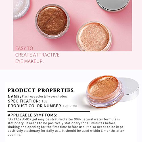 ARTIFUN Shiny Jelly Eyeshadow Sombra Duradera a Prueba de Manchas Impermeable Ilumina los Ojos